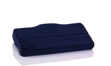 Cervical pillow neck pillow memory pillow in a deep blue color, designed for ultimate neck support and comfort.