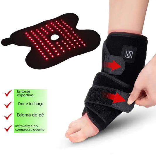 Red light therapy ankle wrap offering gentle heat and red light therapy for recovery and comfort.